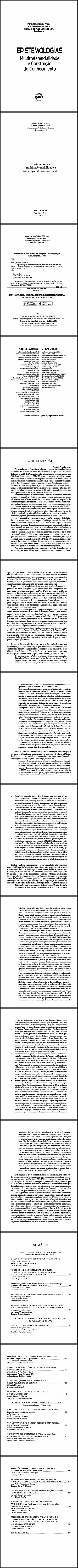 EPISTEMOLOGIAS:<BR>multirreferencialidade e construção do conhecimento